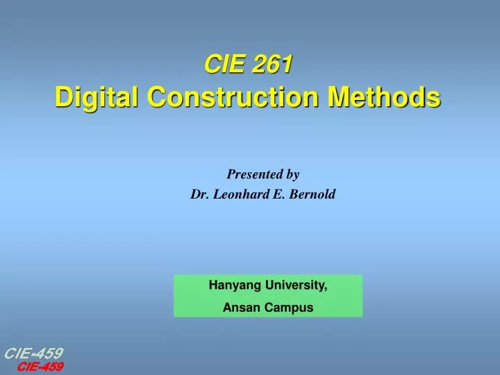 cie 261 digital construction methods