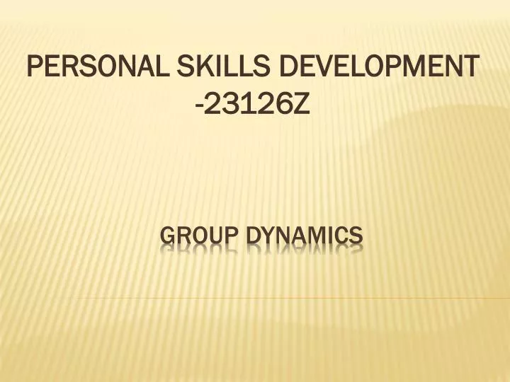 personal skills development 23126z