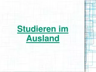 studieren im ausland
