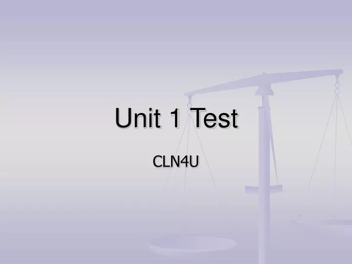 unit 1 test