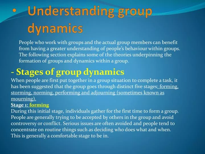 understanding group dynamics