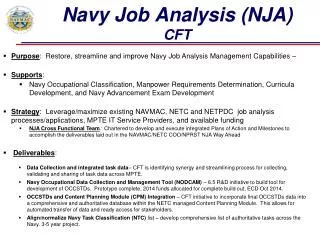 Navy Job Analysis (NJA) CFT