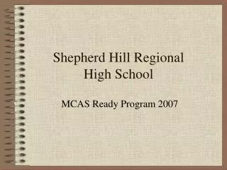 Shepherd Hill Regional High School