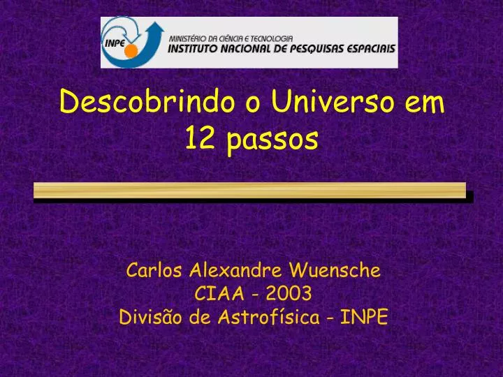 descobrindo o universo em 12 passos