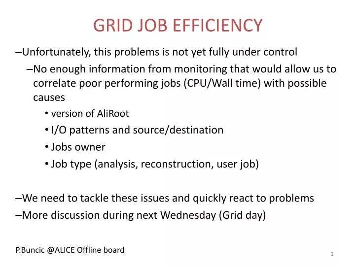 grid job efficiency