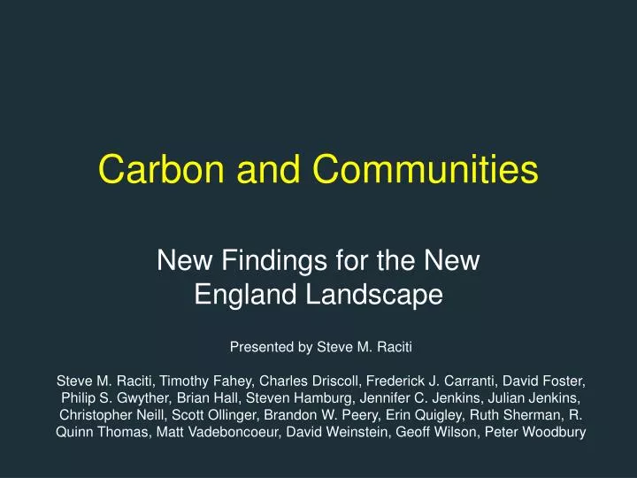 carbon and communities