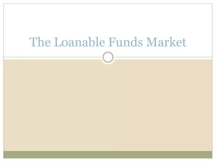 the loanable funds market