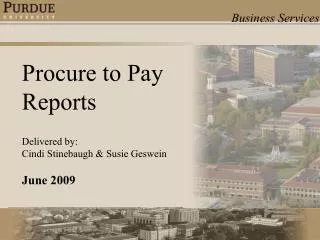 Procure to Pay Reports