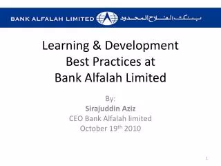 Learning &amp; Development Best Practices at Bank Alfalah Limited