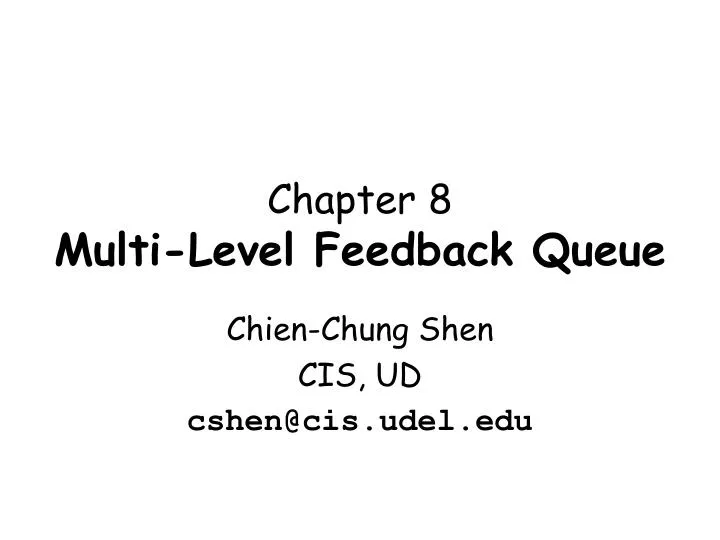chapter 8 multi level feedback queue