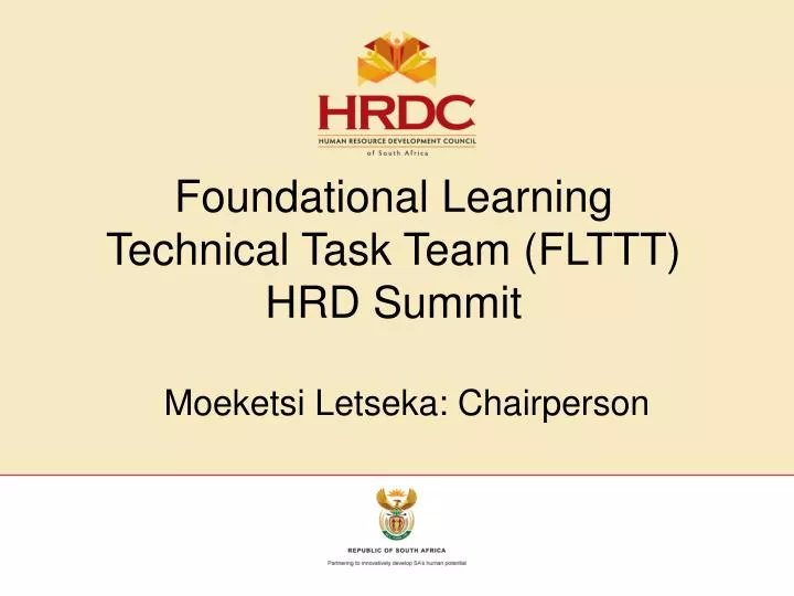 foundational learning technical task team flttt hrd summit