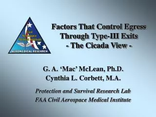 Factors That Control Egress Through Type-III Exits - The Cicada View -