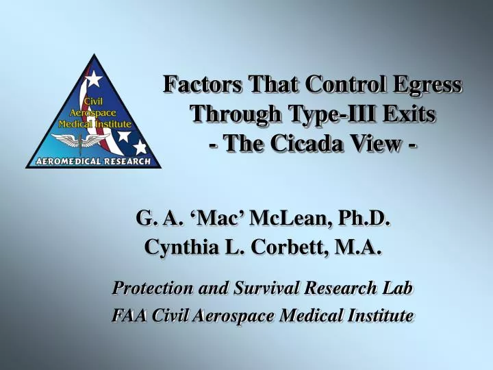 factors that control egress through type iii exits the cicada view