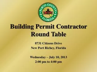 Building Permit Contractor Round Table