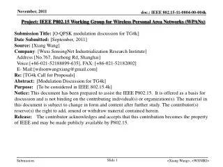 Project: IEEE P802.15 Working Group for Wireless Personal Area Networks (WPANs)