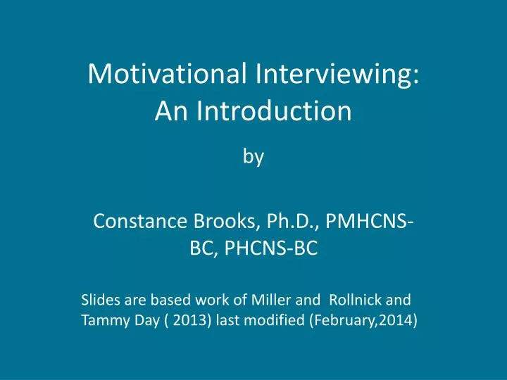 motivational interviewing an introduction