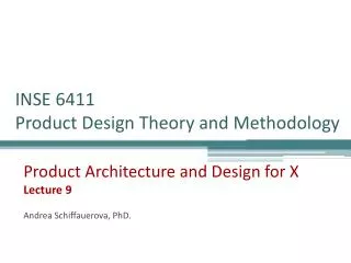 INSE 6411 Product Design Theory and Methodology