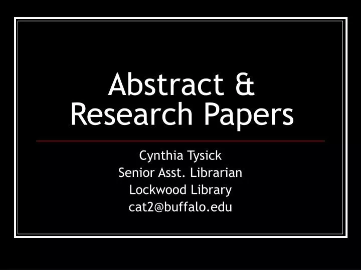 abstract research papers