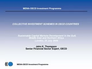 COLLECTIVE INVESTMENT SCHEMES IN OECD COUNTRIES