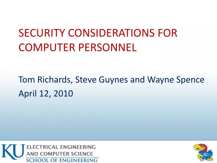 security considerations for computer personnel