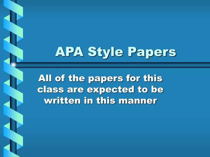 apa style papers