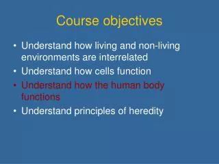 Course objectives