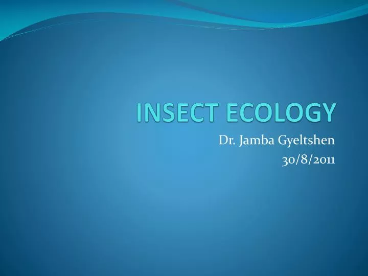 insect ecology