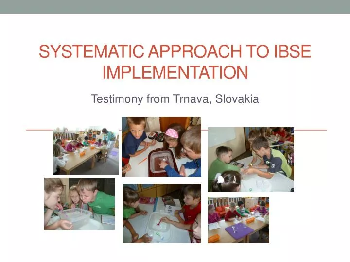 systematic approach to ibse implementation