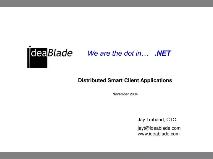 distributed smart client applications november 2004