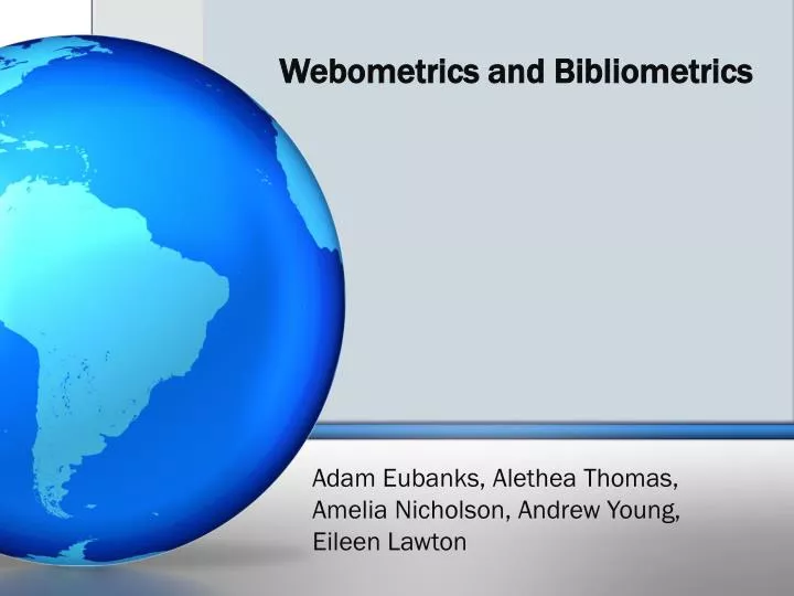 webometrics and bibliometrics
