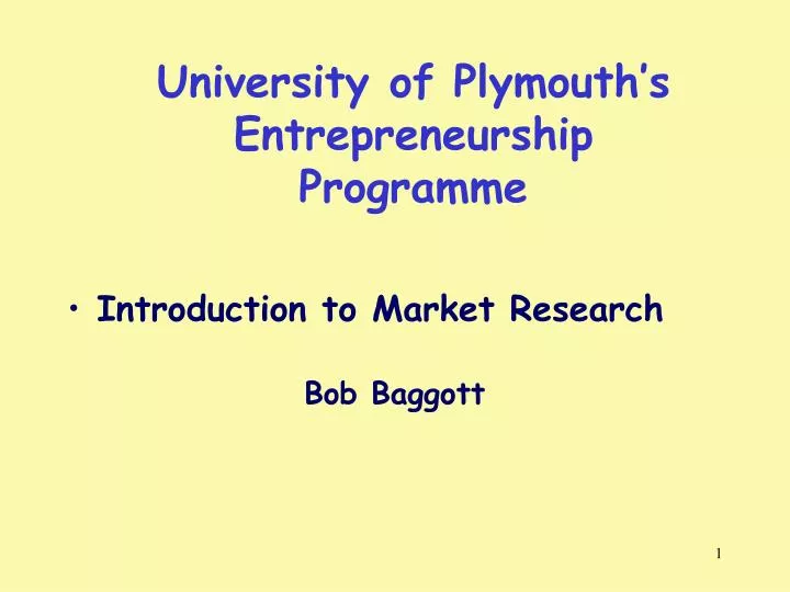 university of plymouth s entrepreneurship programme