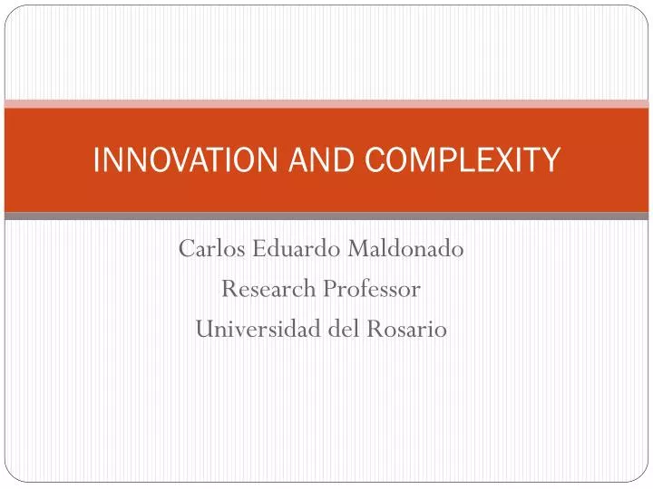 innovation and complexity