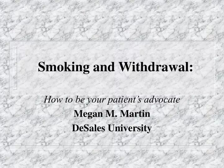 smoking and withdrawal