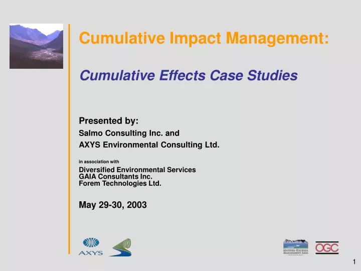 cumulative impact management cumulative effects case studies