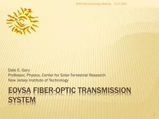 EOVSA fiber-optic transmission system