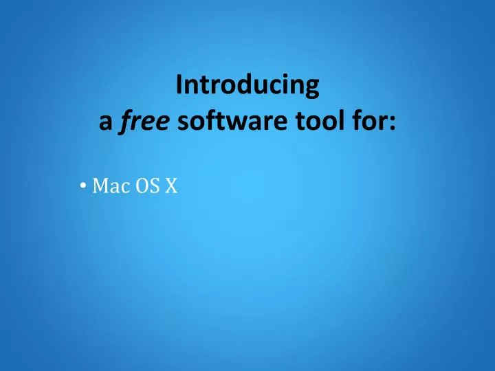 introducing a free software tool for