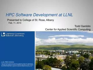 HPC Software Development at LLNL