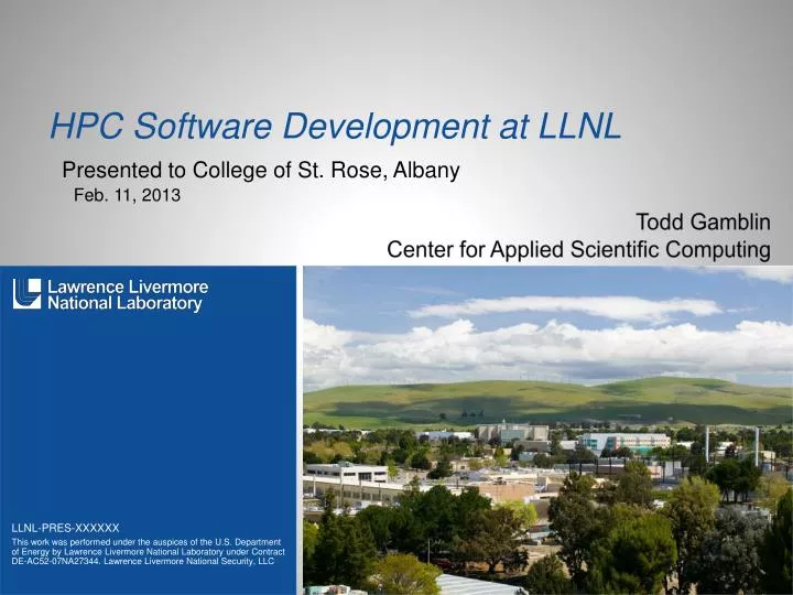 hpc software development at llnl