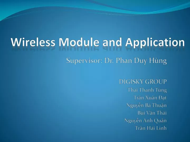 wireless module and application