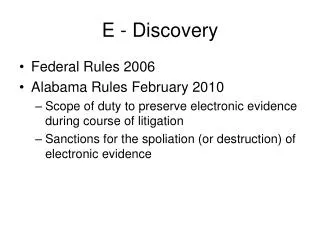 E - Discovery