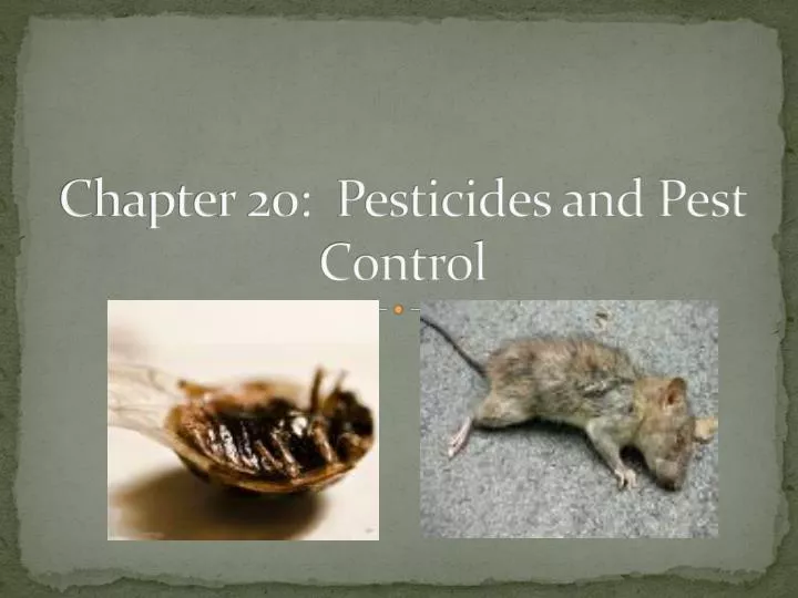 chapter 20 pesticides and pest control