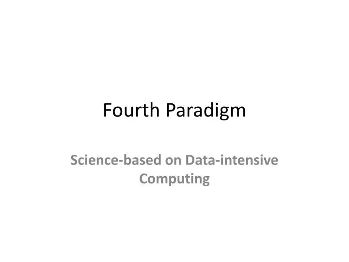 fourth paradigm