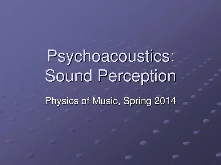 psychoacoustics sound perception