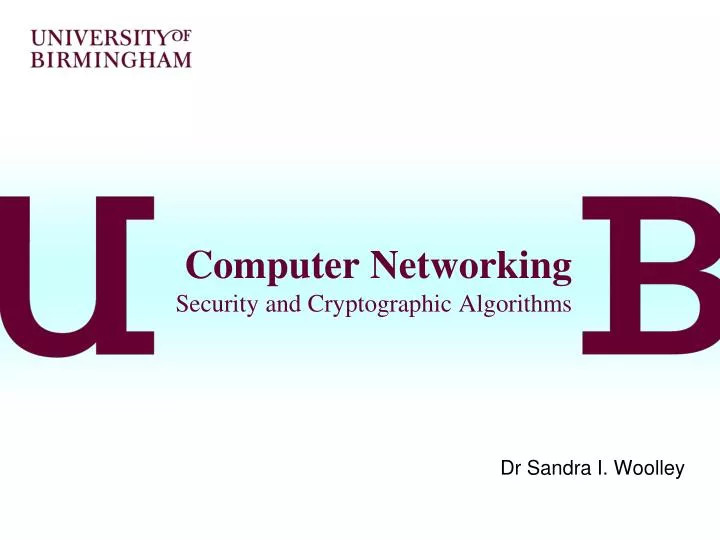 computer networking security and cryptographic algorithms