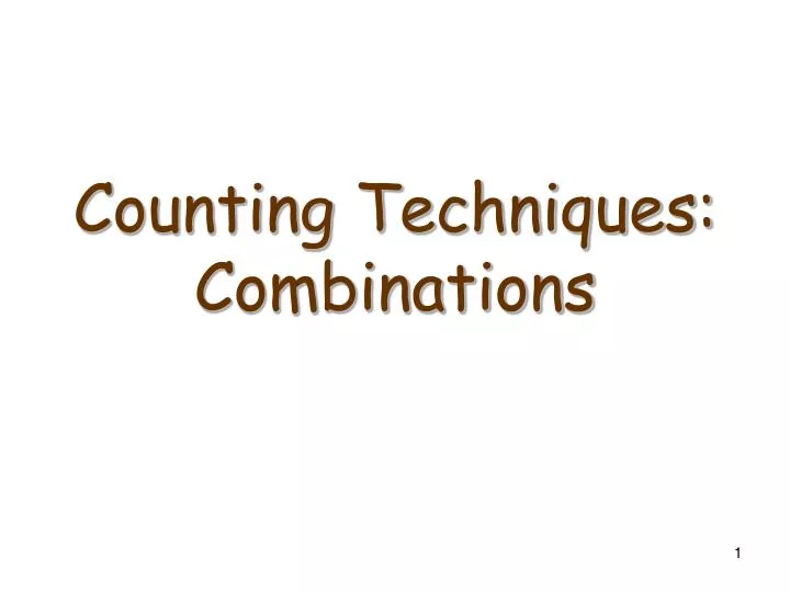 counting techniques combinations
