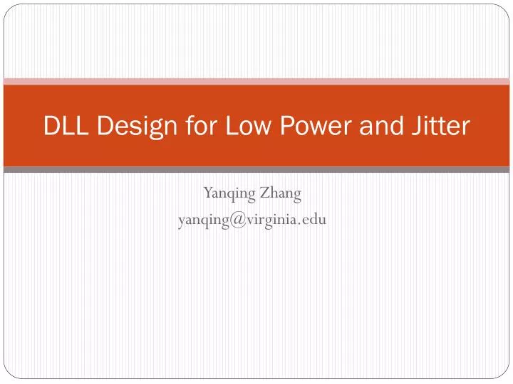 dll design for low power and jitter