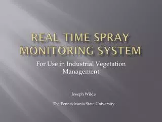 Real Time Spray monitoring system