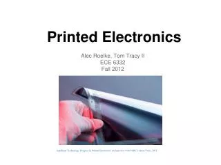 Printed Electronics