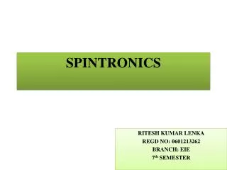 SPINTRONICS