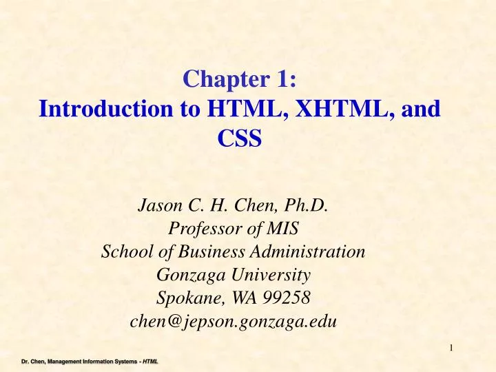 chapter 1 introduction to html xhtml and css